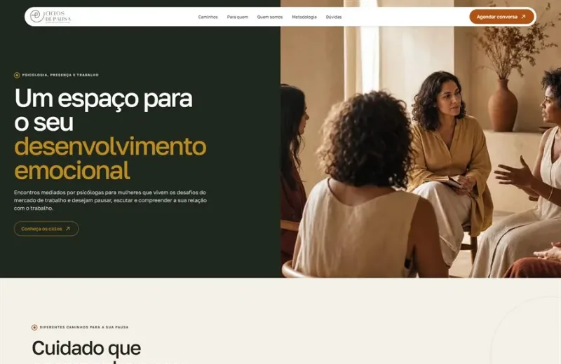 Prévia da página do projeto Ciclos de Pausa